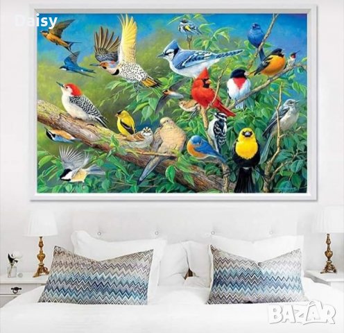 Диамантен гоблен "Птички в гората", снимка 2 - Гоблени - 25635149