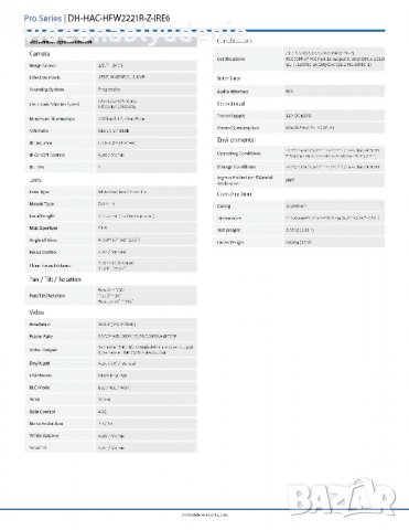 Dahua HAC-HFW2221RP-Z IRE6 2.1МPx HDCVI Водоустойчива Метална Камера Моторизиран Варифокален Обектив, снимка 3 - HD камери - 22376293