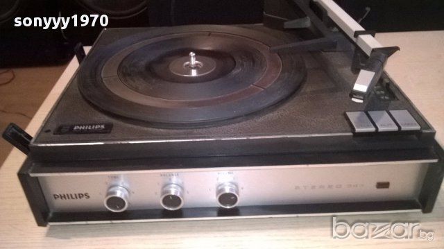 Philips stereo 347-ретро грамофон с усилвател-внос швеицария, снимка 4 - Грамофони - 14743023
