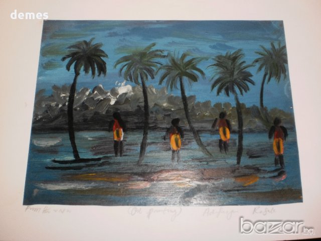 Серия картини с маслени бои от Африка-9, снимка 2 - Картини - 9662652