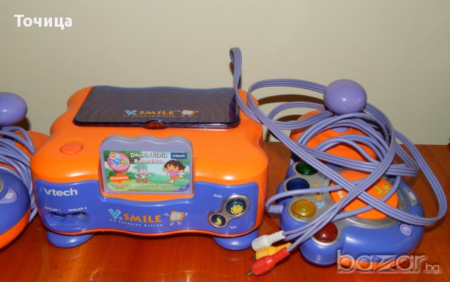 Детска телевизионна игрова конзола Vtech V.smile с 2 джойстика, 1 игра , снимка 2 - Други игри и конзоли - 11964393
