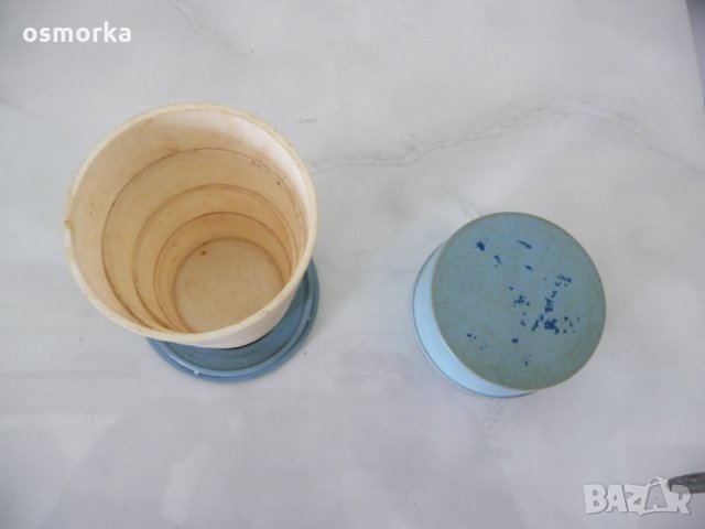 Стара руска съветска сгъваема чаша туристическа соц капак   , снимка 3 - Други ценни предмети - 23413488