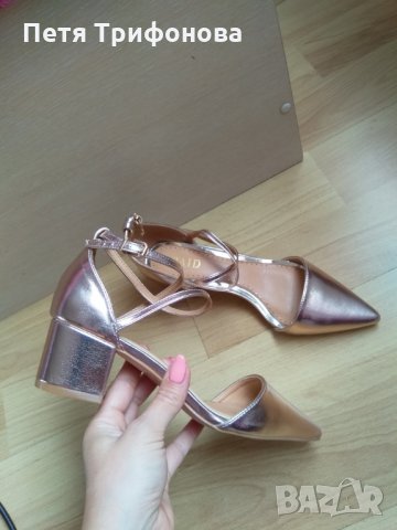 ЛИКВИДАЦИЯ НАЛИЧНИ розово злато остри сандали от Англия 38,39 номер, снимка 2 - Сандали - 24773664