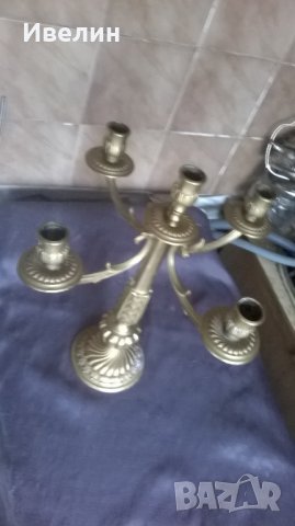 бароков свещник от бронз, снимка 4 - Антикварни и старинни предмети - 25589410