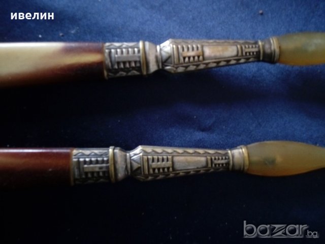 бароков комплект вилица и лъжица, снимка 5 - Антикварни и старинни предмети - 20835542