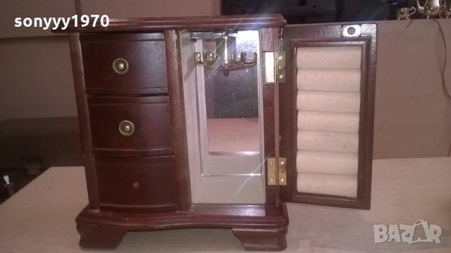 красива музикална кутия с огледало и чекмеджета-от швеицария, снимка 5 - Колекции - 25413749