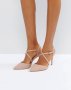 НАЛИЧНИ New Look Маркови бежови остри сандали с ток от Англия 38 номер, снимка 1 - Сандали - 20856756