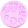 серия сърца силиконов молд форма кръгъл за украса торта с фондан шоколад, снимка 2