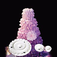 резци къдрици пластмасови 4 части рокля кукла барби орнаменти контури кант борд за торта фондан ук, снимка 3 - Форми - 16403499