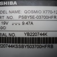 Лаптоп Toshiba QOSMIO X770-127, снимка 4 - Лаптопи за дома - 24892145