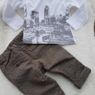 Лот панталон H&M и нова блузка 3-6 месеца, снимка 1 - Комплекти за бебе - 17277505