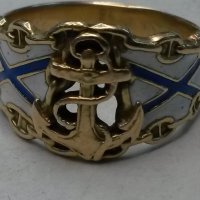Музеен уникат-Златен Царска Русия Адмиралски морски пръстен, снимка 6 - Пръстени - 21987810