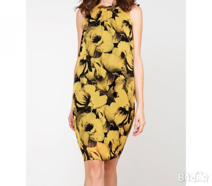 Рокля в черно и жълто марка Conquista - S, снимка 1