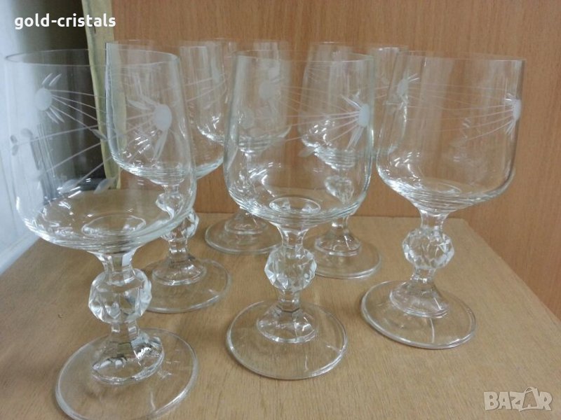 Ретро кристални чаши за вино , снимка 1