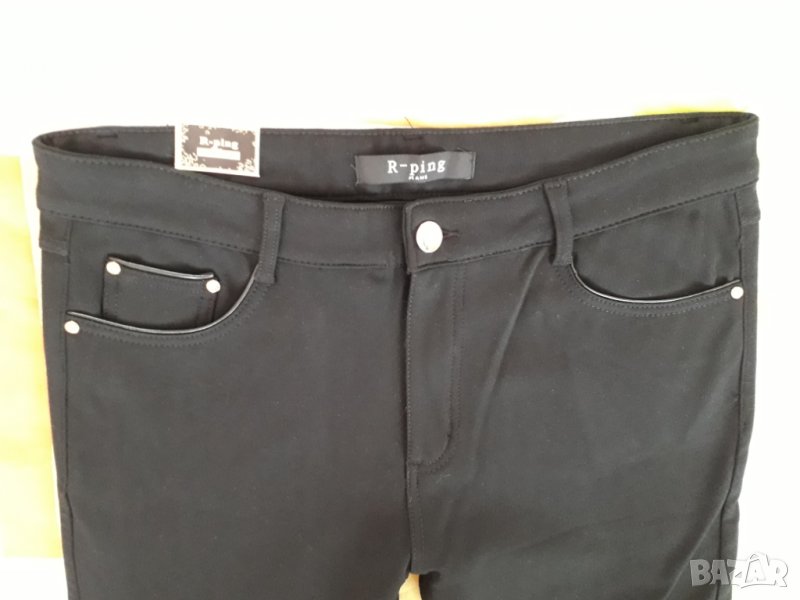 Дамски еластичен панталон черен нов, снимка 1