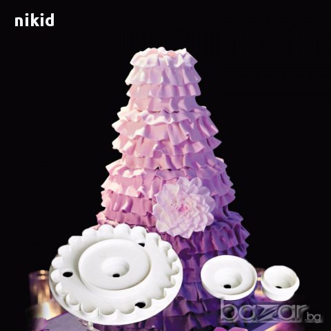 резци къдрици пластмасови 4 части рокля кукла барби орнаменти контури кант борд за торта фондан ук, снимка 3 - Форми - 16403499