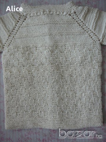 Нова ръчно плетена жилетка - ръст до 92 см, снимка 6 - Жилетки и елечета за бебе - 12341273