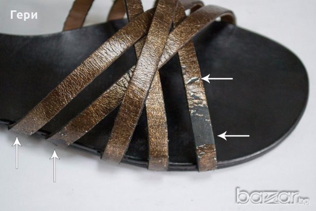 Естествена кожа, дамски сандали цвят бронз 40 и 41, снимка 9 - Сандали - 17553612