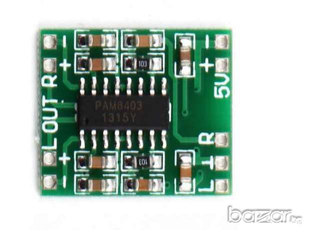  стерео усилвател 2х3W PAM8403 Class D, захранване 5V , снимка 2 - Аудиосистеми - 15021126