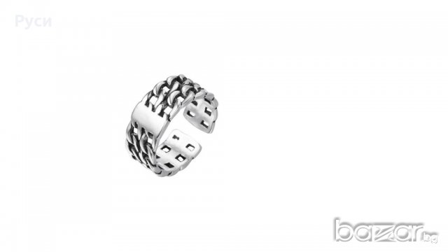 Сребърен пръстен вериги, снимка 2 - Пръстени - 19346376