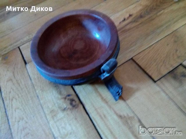 Дървени купи с облицовка от естествена кожа и други купи- цената е на брой по 7 лв, снимка 2 - Декорация за дома - 20191510