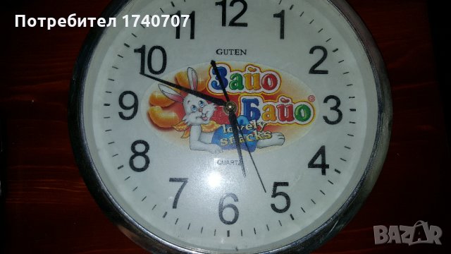 стенен часовник на зайо байо с диаметър 30см, снимка 2 - Други - 24063653