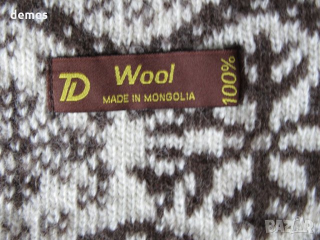  Шал в алпийска шарка, 100% органична вълна , Монголия-6, снимка 3 - Шапки - 25966158