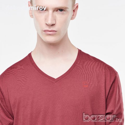 Нова мъжка блуза с 3/4 ръкав G Star MIKAN V-NECK 3/4 SLEEVE RELAXED FIT T-SHIRT оригинал, снимка 3 - Блузи - 13562323