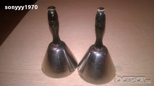 Камбани-2бр с ковани пирони-12х7см-внос швеицария, снимка 6 - Антикварни и старинни предмети - 17142857