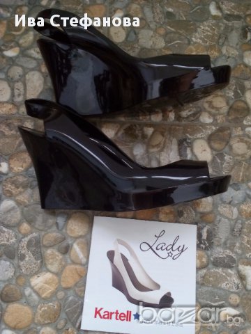 Черни силиконови обувки на платформа италиански  Kartell, снимка 10 - Сандали - 18005255