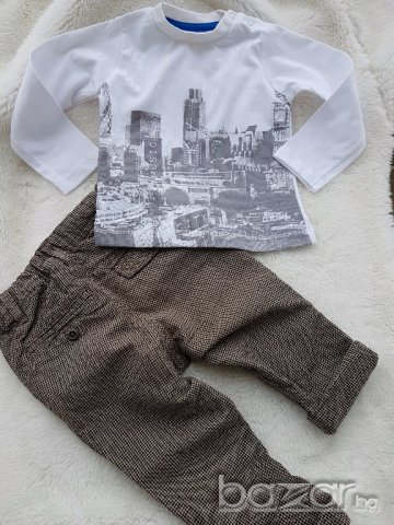 Лот панталон H&M и нова блузка 3-6 месеца, снимка 1 - Комплекти за бебе - 17277505