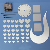сърце сърца огледален стенен часовник уникален атрактивен дизайн 3D Свети Валентин , снимка 2 - Стенни часовници - 17397297