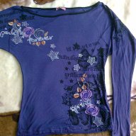 лилава блузка с камъни, снимка 2 - Блузи с дълъг ръкав и пуловери - 16759704