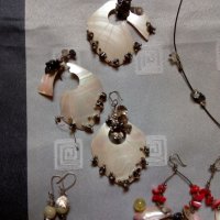 Бижута , сребро , кралски седеф и естествени камъни , снимка 6 - Бижутерийни комплекти - 25245874