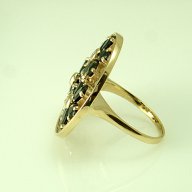 златен пръстен ЦВЕТЯ с бели и черни циркони 8.50 грама, снимка 6 - Пръстени - 11175607