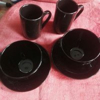 Нов полски порцелан черен,лукс от 6 части+Подарък 4 бр.подложки за чаши, снимка 4 - Кухненски принадлежности - 22081269