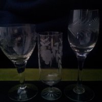 Три вида по четири чаши за концентрат стъклени от едно време, снимка 10 - Чаши - 24084318