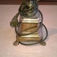 Масивна ретро лампа за две крушки-месинг 80х35см-внос швеицария, снимка 6 - Антикварни и старинни предмети - 17796479