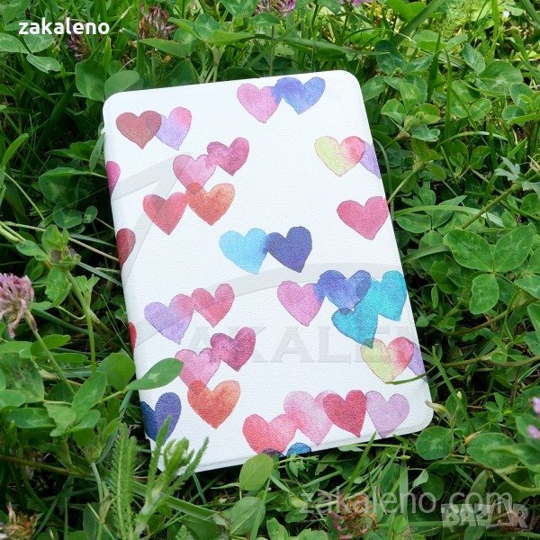 Кожен калъф за Amazon Kindle Paperwhite 4 2018 – Дъжд от сърца, снимка 1