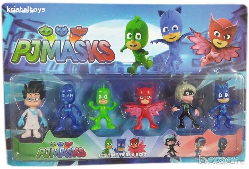 Детски комплект 6 фигури Пи Джей Маск PJ Masks - играчки и за торта, снимка 1
