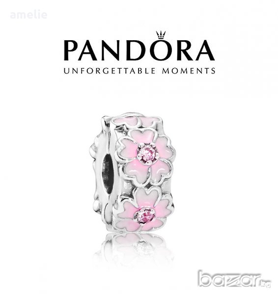 Черен Петък! Талисман Pink Primrose Clip Pandora. Колекция Amélie, снимка 1