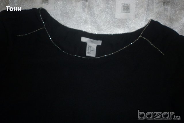Черна рокля - туника НМ H&M със златист кант , снимка 2 - Рокли - 15073784