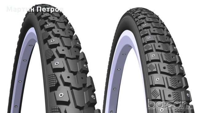 Зимни външни гуми за велосипед колело FROSTER с метални шпайкове, снимка 3 - Части за велосипеди - 20383823