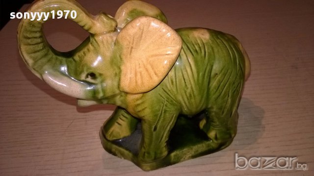 Керамичен слон-14/12/5см-внос швеицария, снимка 4 - Антикварни и старинни предмети - 15840792