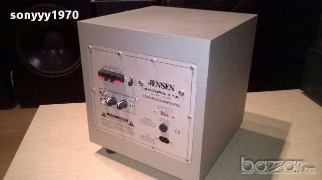 Jensen accura 5.1a powered subwoofer 28/25/25см-внос швеицария, снимка 6 - Ресийвъри, усилватели, смесителни пултове - 14607369
