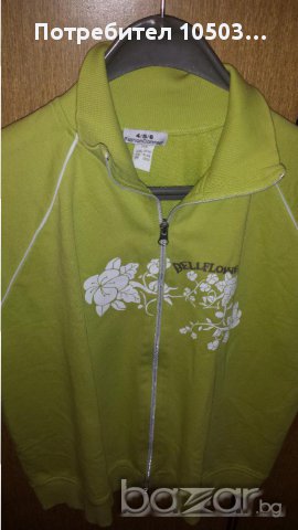 Памучен суитчер с къс ръкав, снимка 2 - Суичъри - 11121465