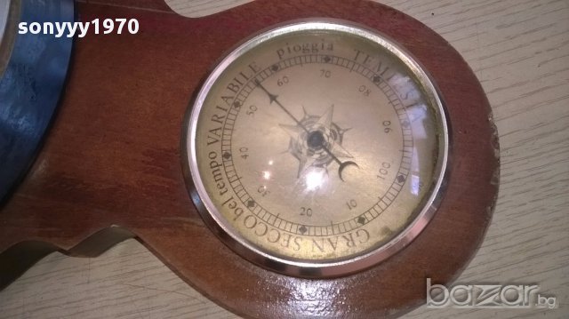 Ретро термо/баро/хидрометър+часовник-85х25см-внос франция, снимка 9 - Антикварни и старинни предмети - 17928754