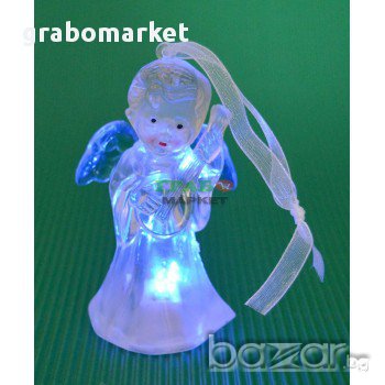 Декоративна фигурка - ангелче, светещо в различни цветове. Изработена от PVC материал., снимка 1 - Романтични подаръци - 16204581