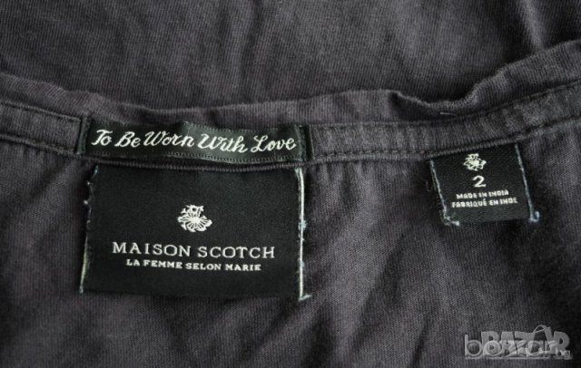 Maison Scotch La Famme Selon Marie дамска черна тениска , снимка 2 - Тениски - 21722156