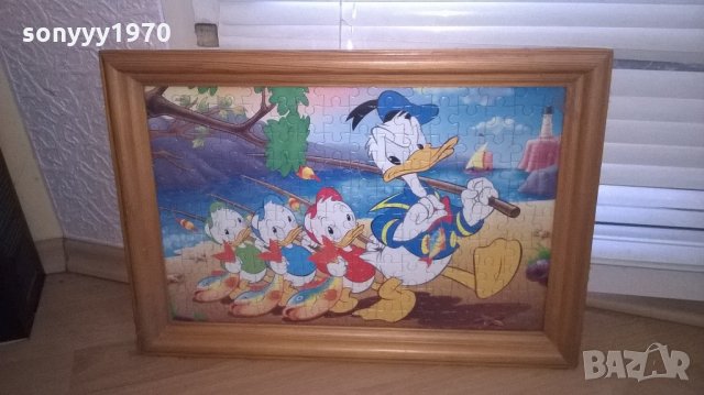 пъзел в дървена лакирана рамка и стъкло-46х32см, снимка 3 - Колекции - 22087723